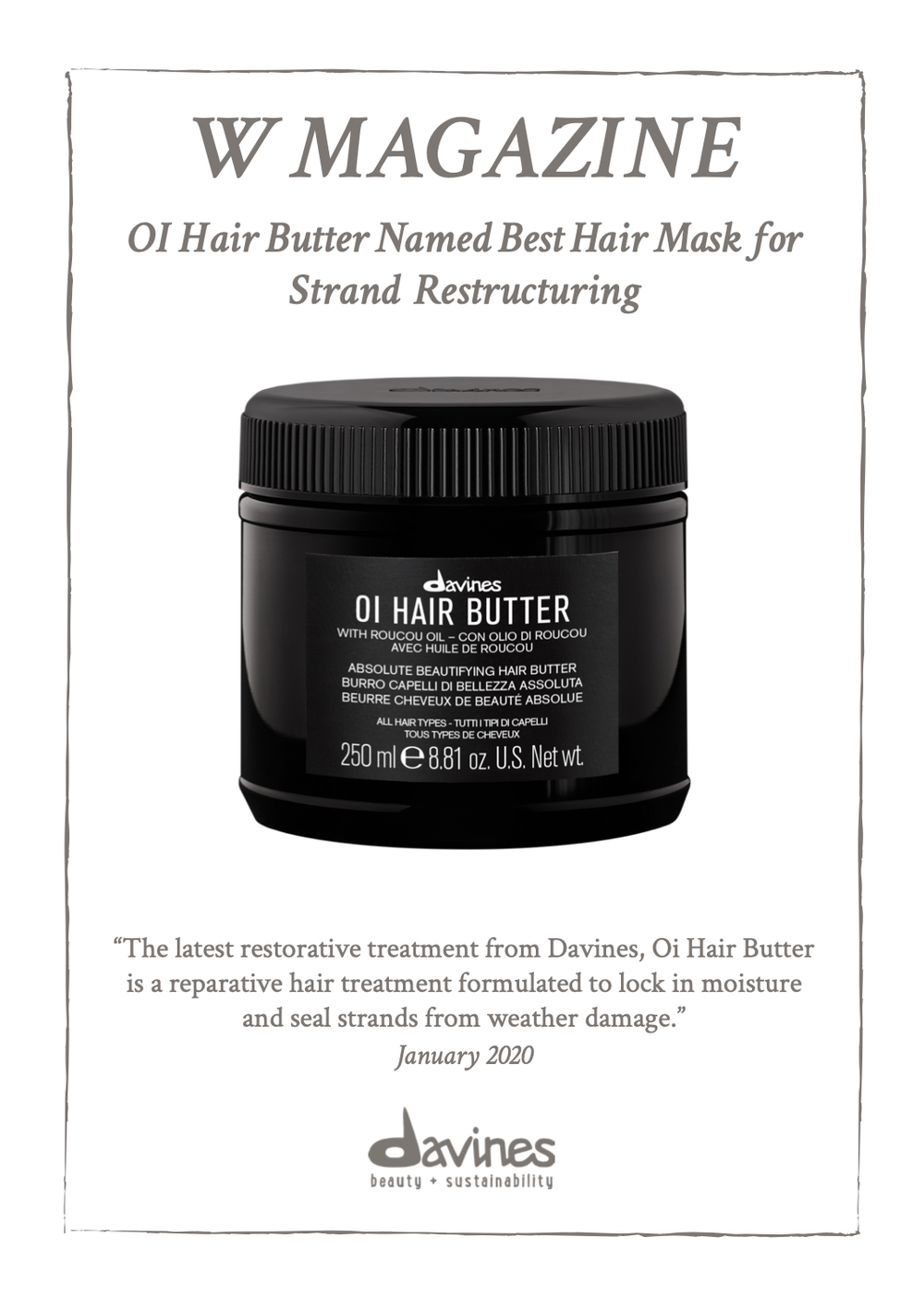 Davines OI Hair Butter — Anna Emmons Studio + Design